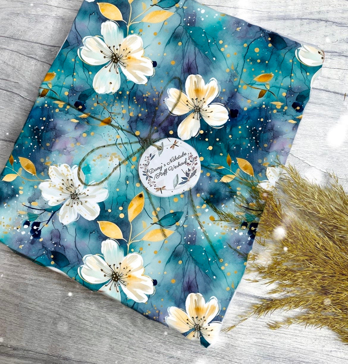Aquarell, blau grüne Blumen  Dauervorbestellung